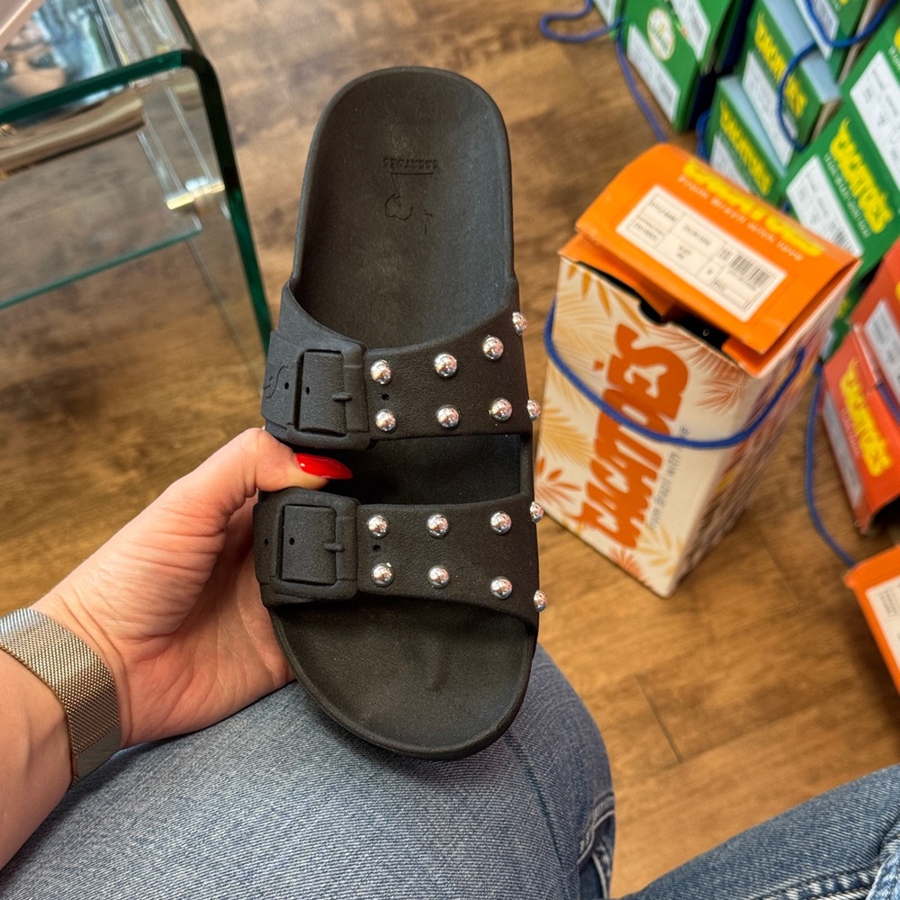 Stylish Black Studded Sandals